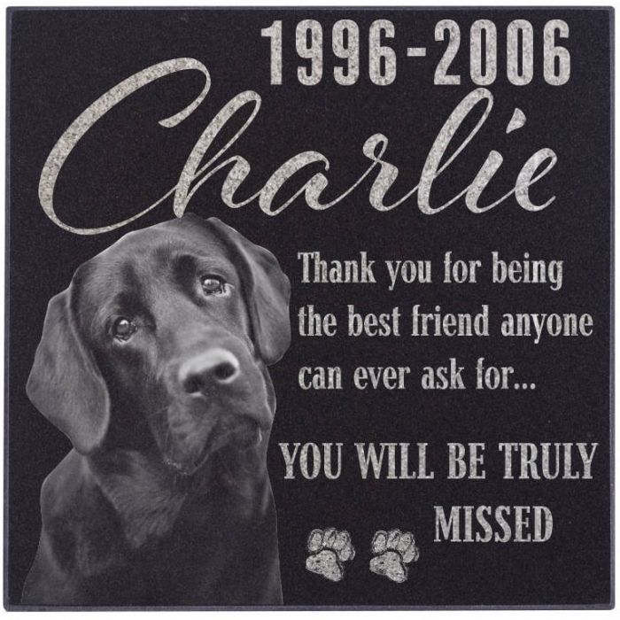 Personalized Memorial Pet Stone Granite - Engraved Headstone with YOUR Pets Photo #10