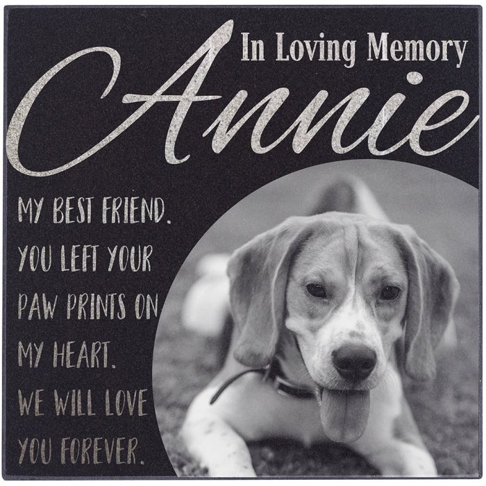 Personalized Memorial Pet Stone Granite - Engraved Headstone with YOUR Pets Photo #1