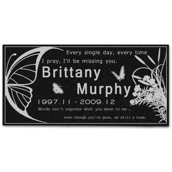 In Loving Memory of Custom Name Memorial Personalized Grave Stone Marker | Granite Plaque - Butterfly