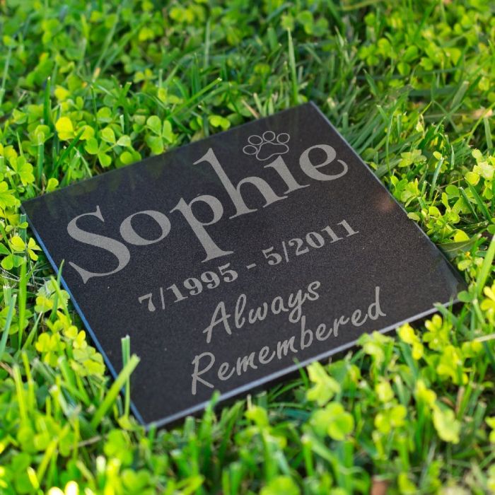 Personalized Dog Memorial Stones Customized Pet Headstones - Always Remembered #39