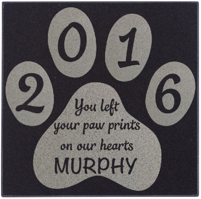 Personalized Dog Memorial Stones Customized Pet Headstones - You Left Your Paw Prints on Our Hearts #36