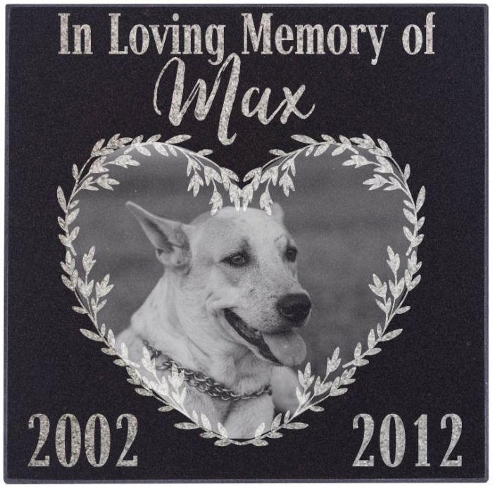Personalized Memorial Pet Stone Granite - Engraved Headstone with YOUR Pets Photo #12
