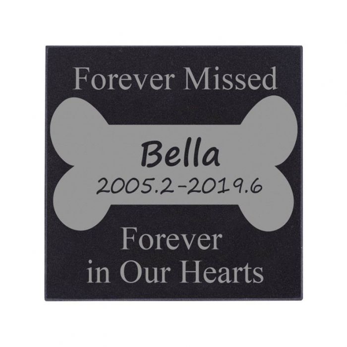 Personalized Dog Memorial Stone Engraving‎ Bone - Forever in our hearts
