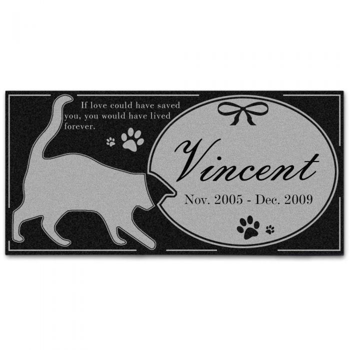 Personalized Memorial Stone Plaque for Cats - Durable & Water Proof Pet Headstone- Garden Grave Marker -Cat and Butterfly