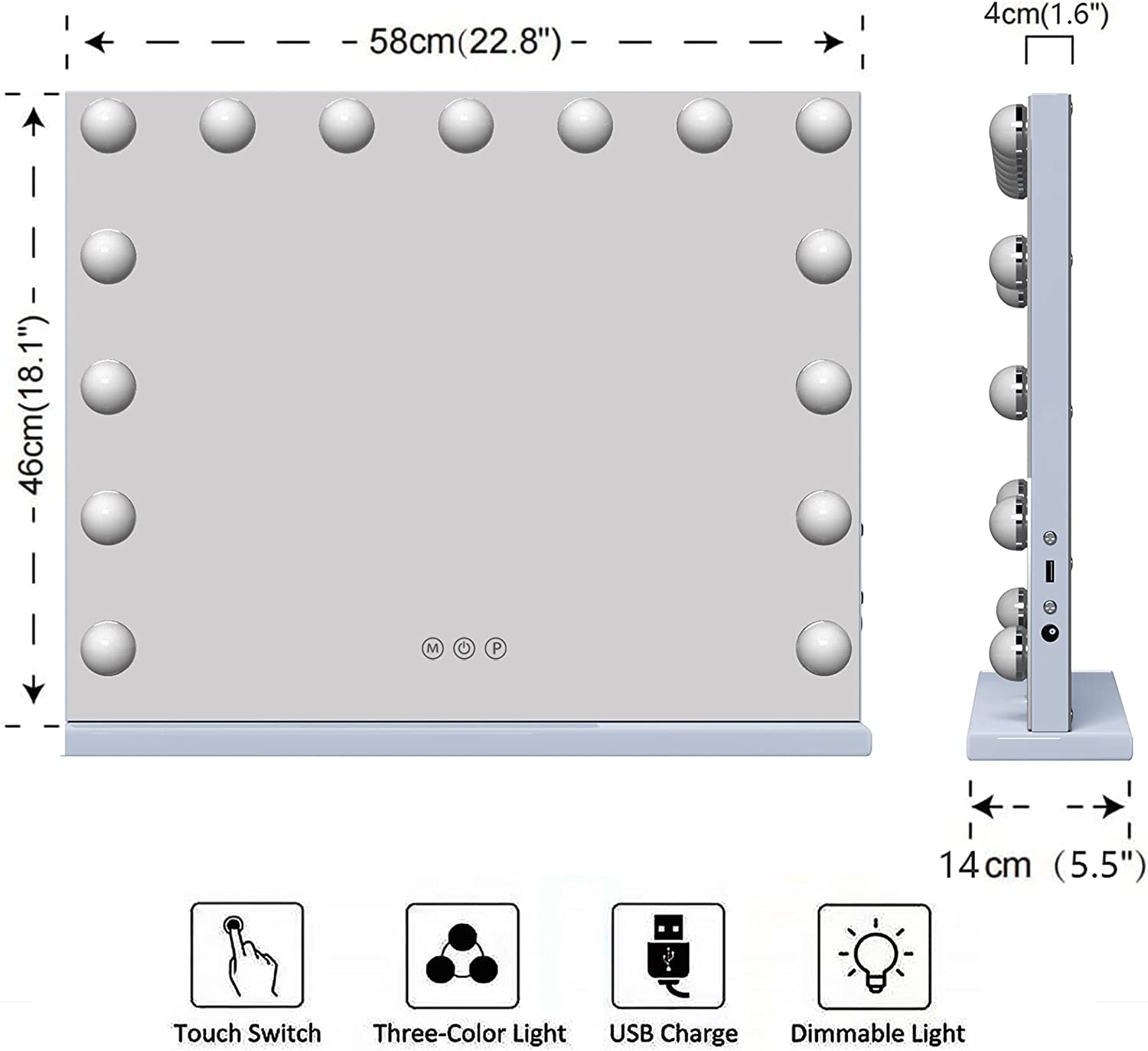 Vanity Mirror with Lights Hollywood Makeup Mirror