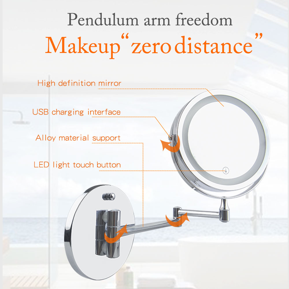 LED Wall Mounted Makeup Mirror-D