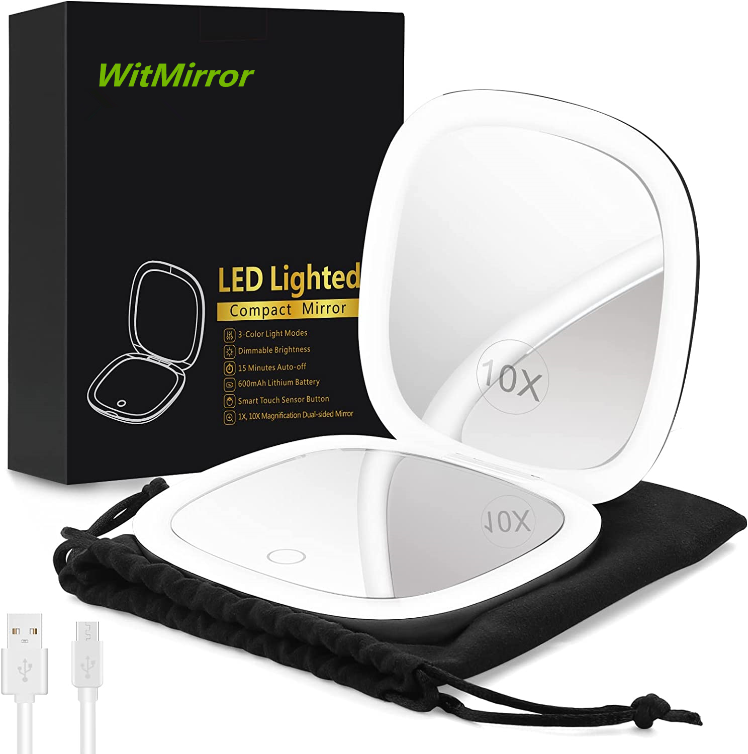 Compact Makeup Mirror with LED Lights