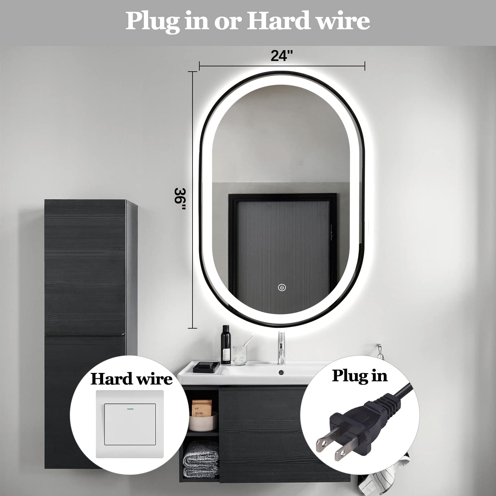 Oval LED Bathroom Mirror