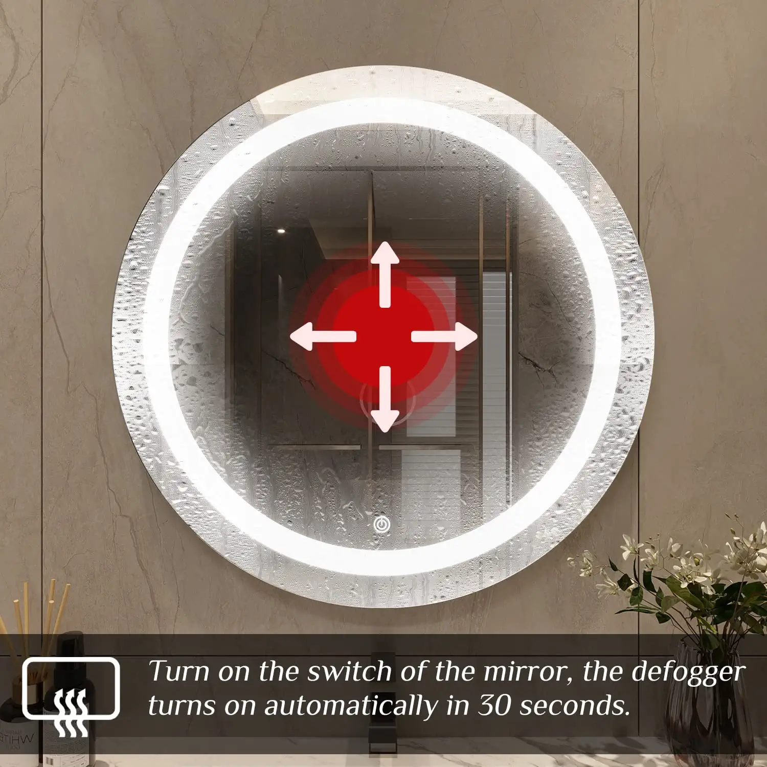 Frameless Round Bathroom Vanity Mirror