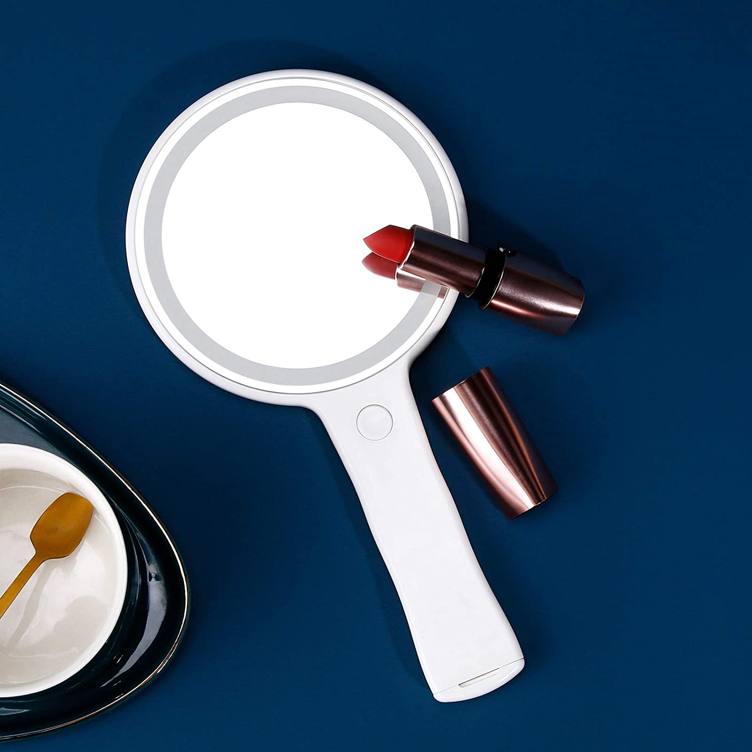 Hand LED Mirror Round Mirror with Handle