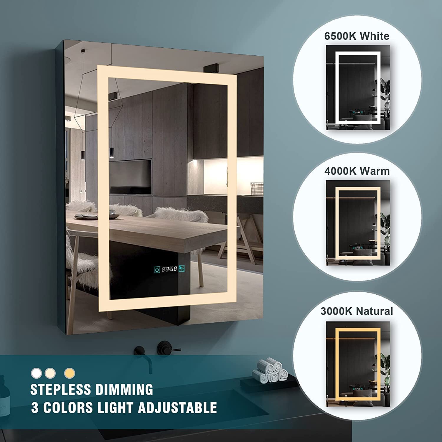 LED Mirror Medicine Cabinet with Lights