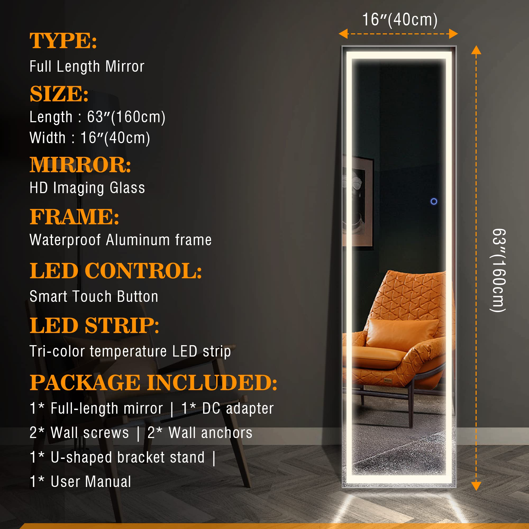 LED Full Length Mirror