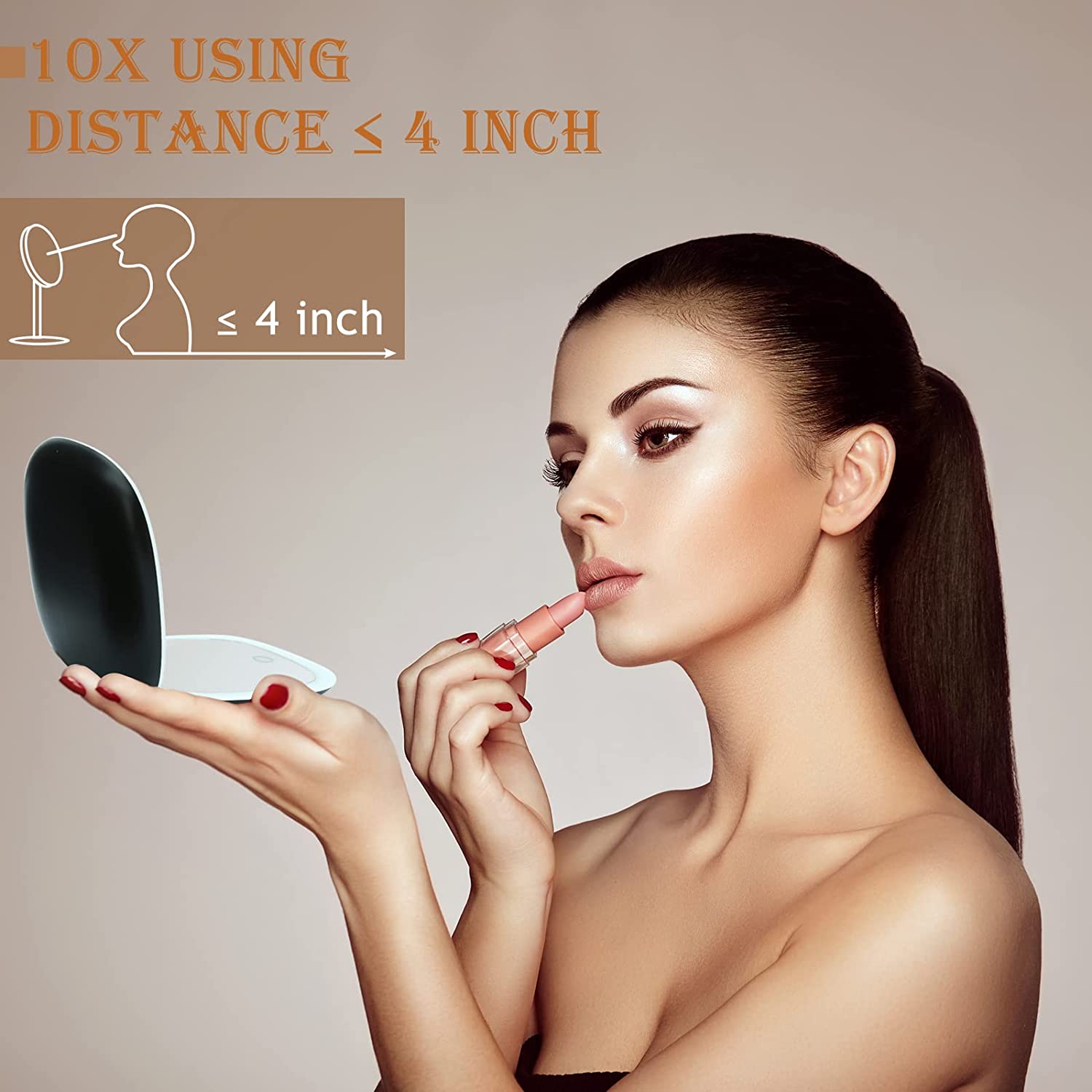 Compact Makeup Mirror with LED Lights