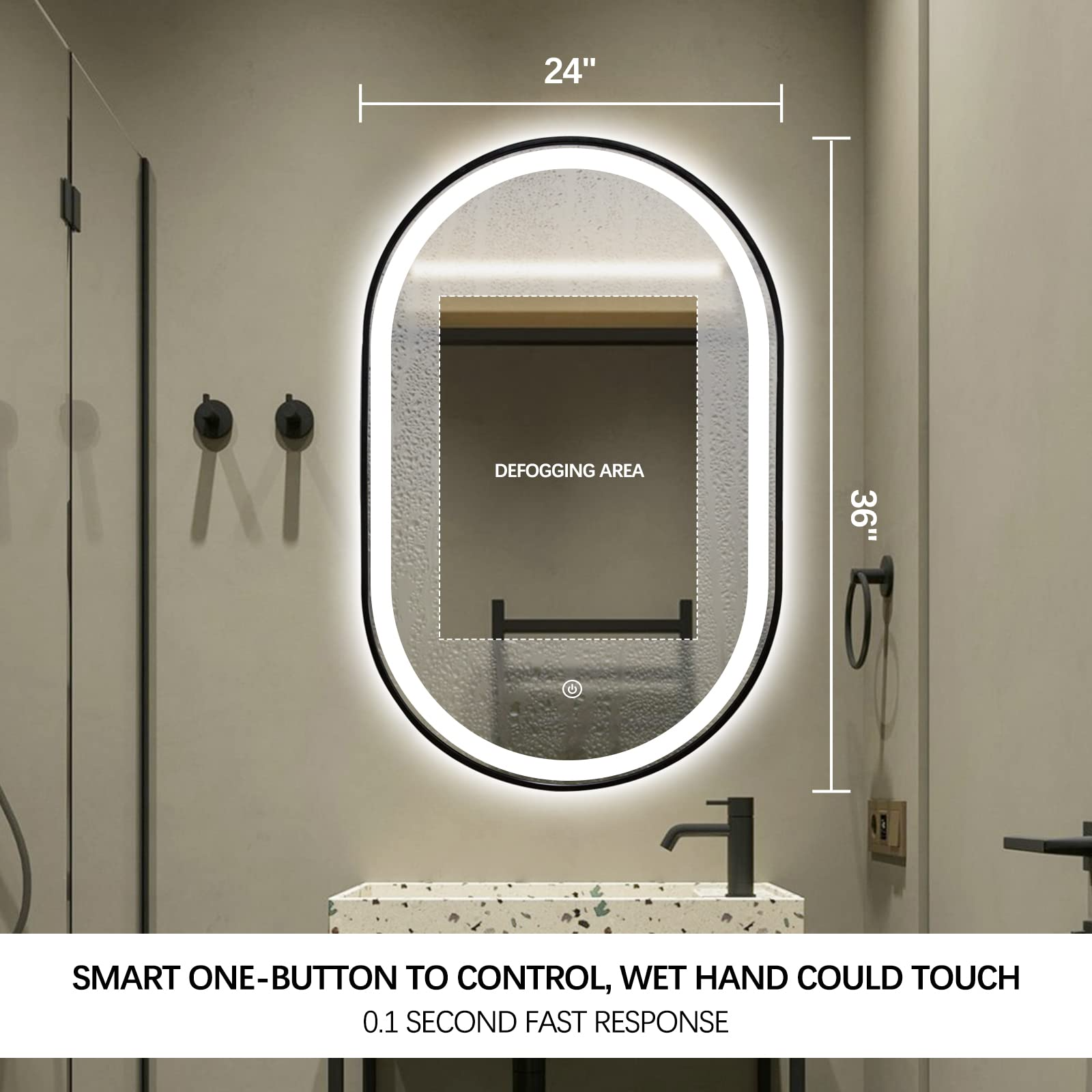 Oval LED Bathroom Mirror