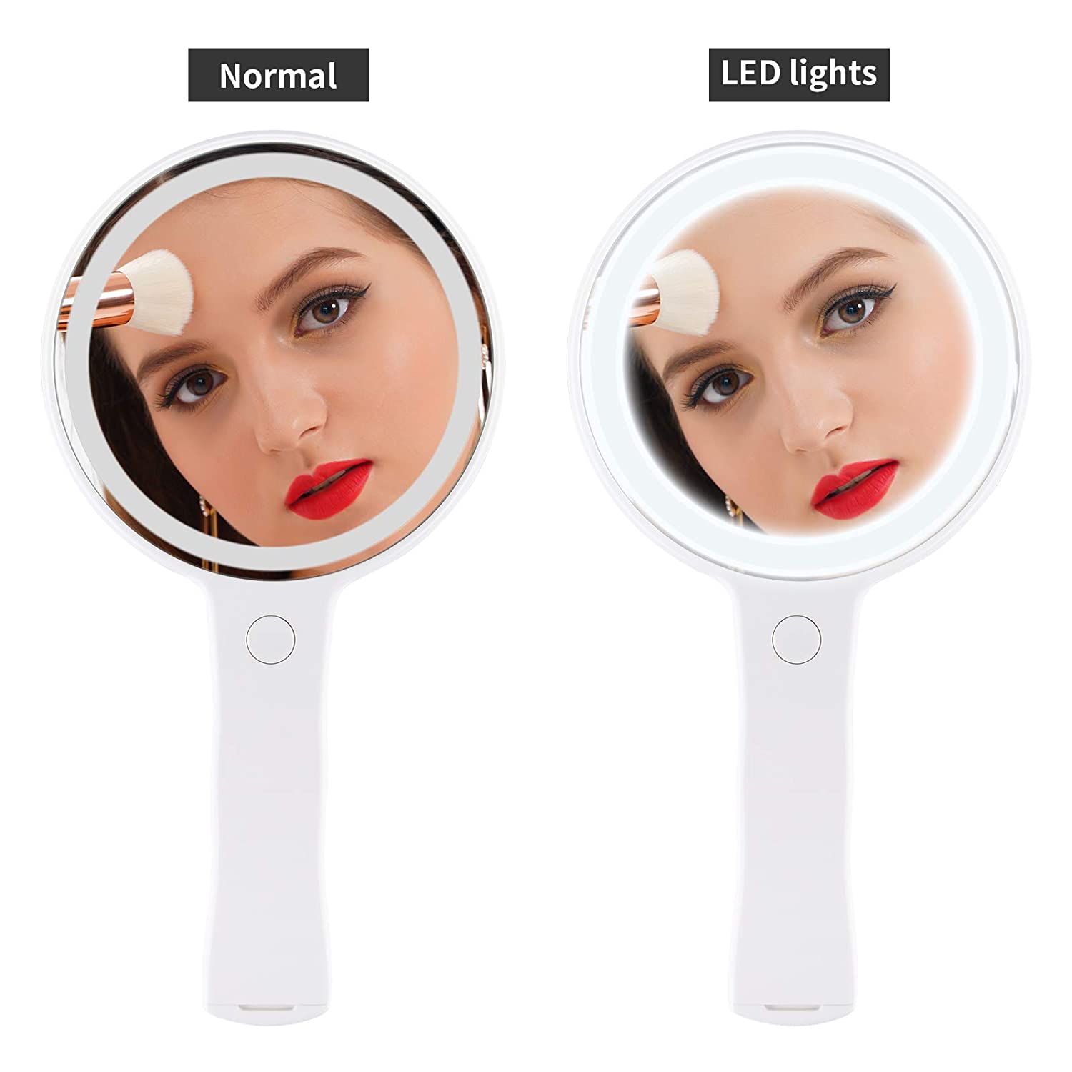 Hand LED Mirror Round Mirror with Handle