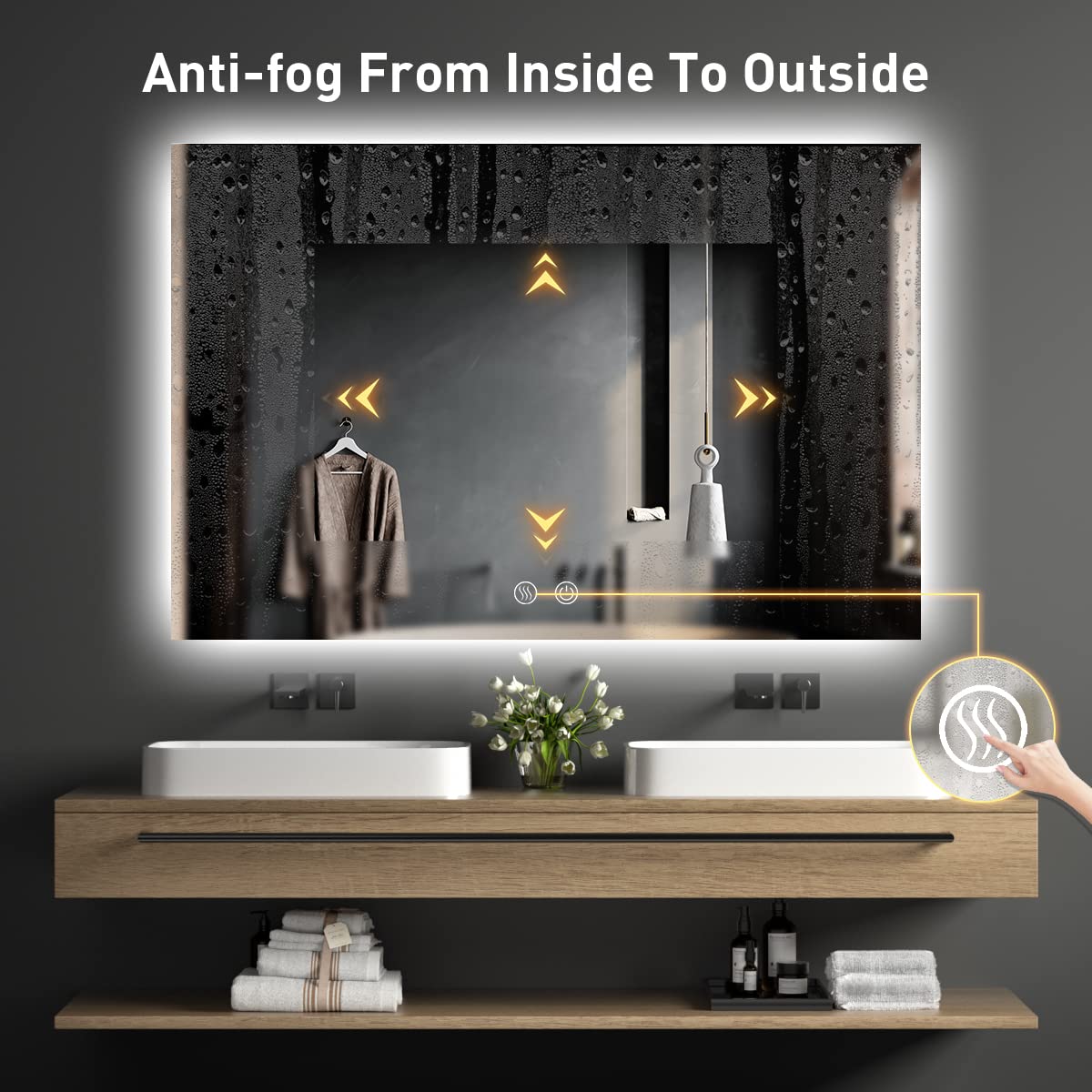  Rectangular Backlit Bathroom Vanity Mirror