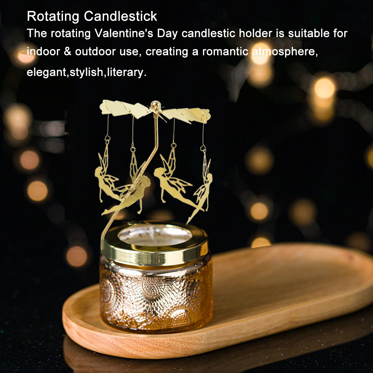 UCINNOVATE Candle Holder, Fairy Rotary Tea Light Candlestick Holders, Rotation Carousel Home Party Decor Gift