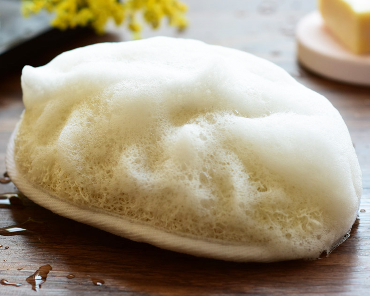 Natural Shower Loofah Eco-Friendly Sponge 4 Pcs, Exfoliating Shower Buff Away Dead Skin for Smoother