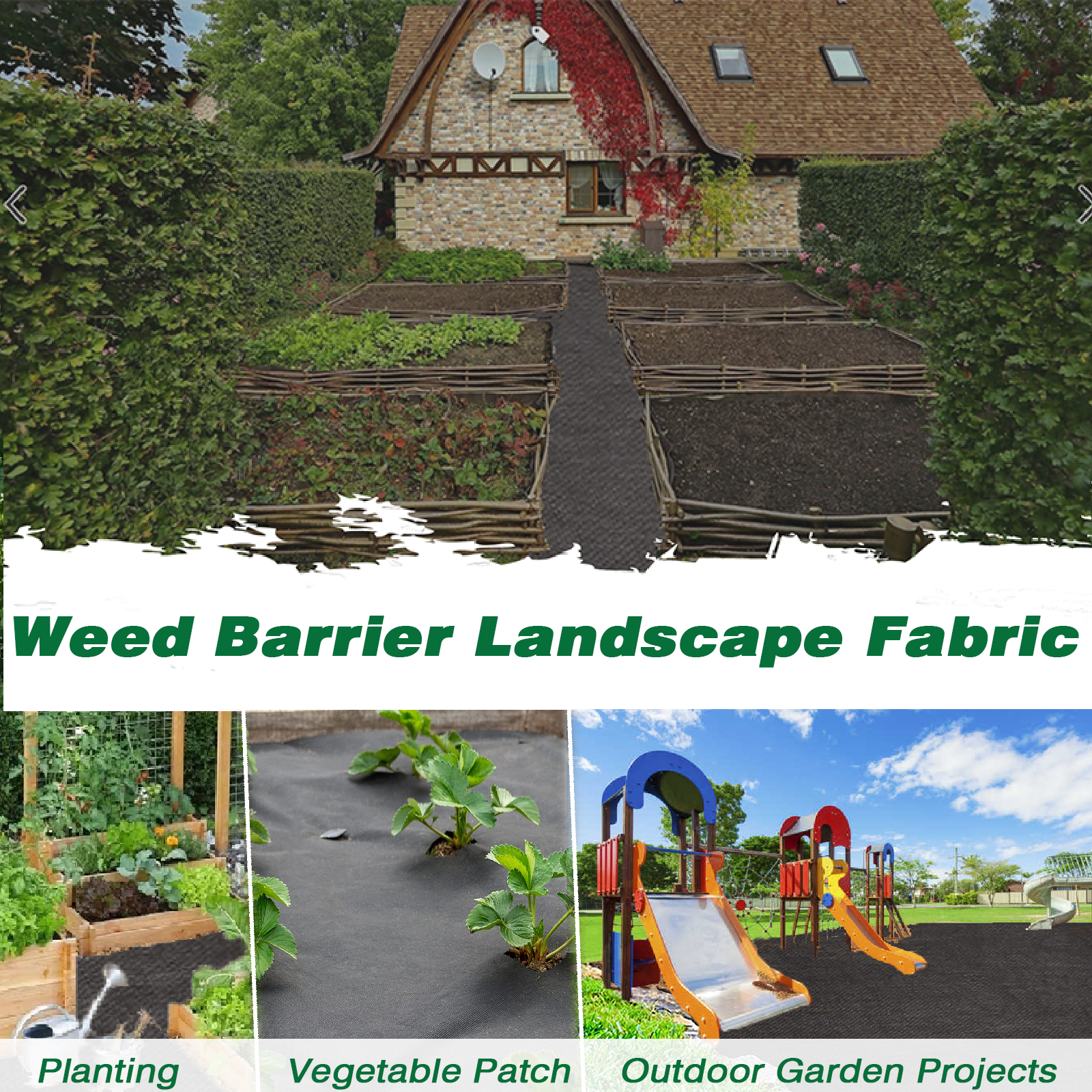 UCINNOVATE 3 x 16 ft Weed Barrier Landscape Fabric Non Woven Heavy Duty Ground Cloth Weed Mat