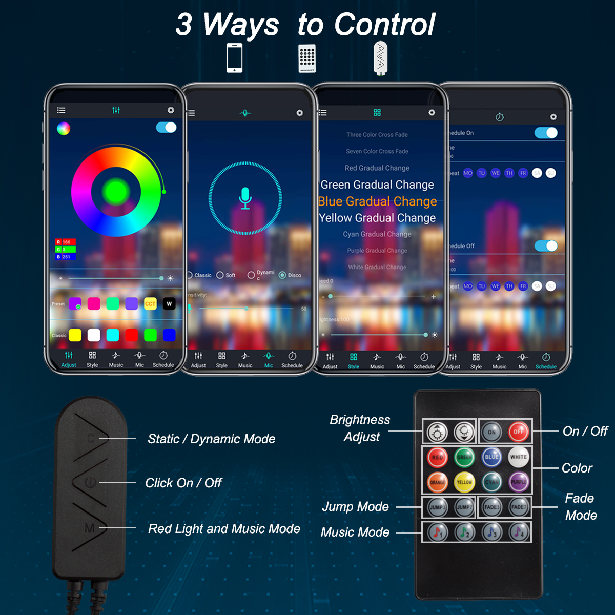UCINNOVATE Boat Lights,12V Bluetooth RGB LED Strip Light, IP65 Waterproof Marine LED Interior Lights for Sailboat Kayak Boat Deck Light, Accent Light, Courtesy Interior Lights, Fishing Night Lights