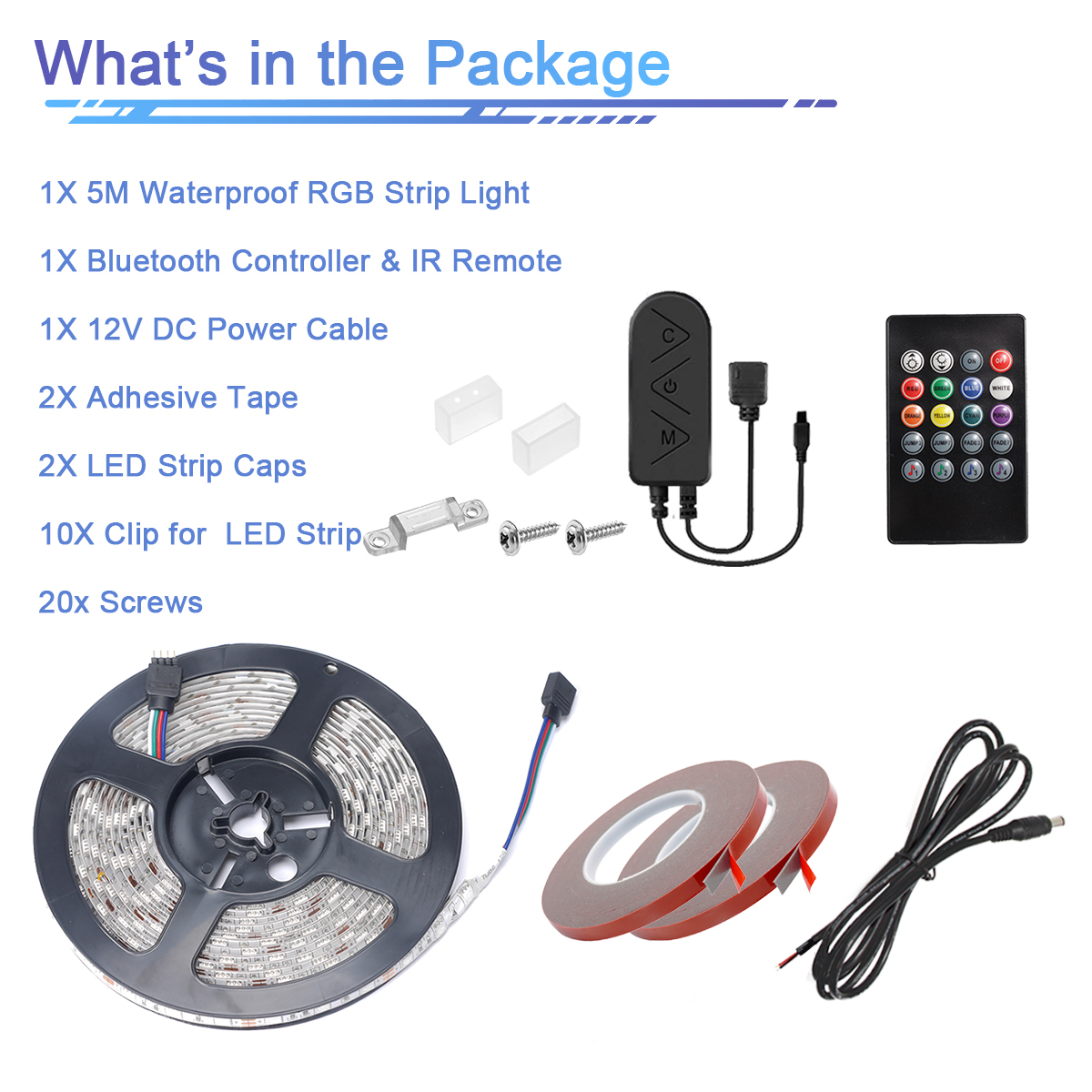 UCINNOVATE Boat Lights,12V Bluetooth RGB LED Strip Light, IP65 Waterproof Marine LED Interior Lights for Sailboat Kayak Boat Deck Light, Accent Light, Courtesy Interior Lights, Fishing Night Lights