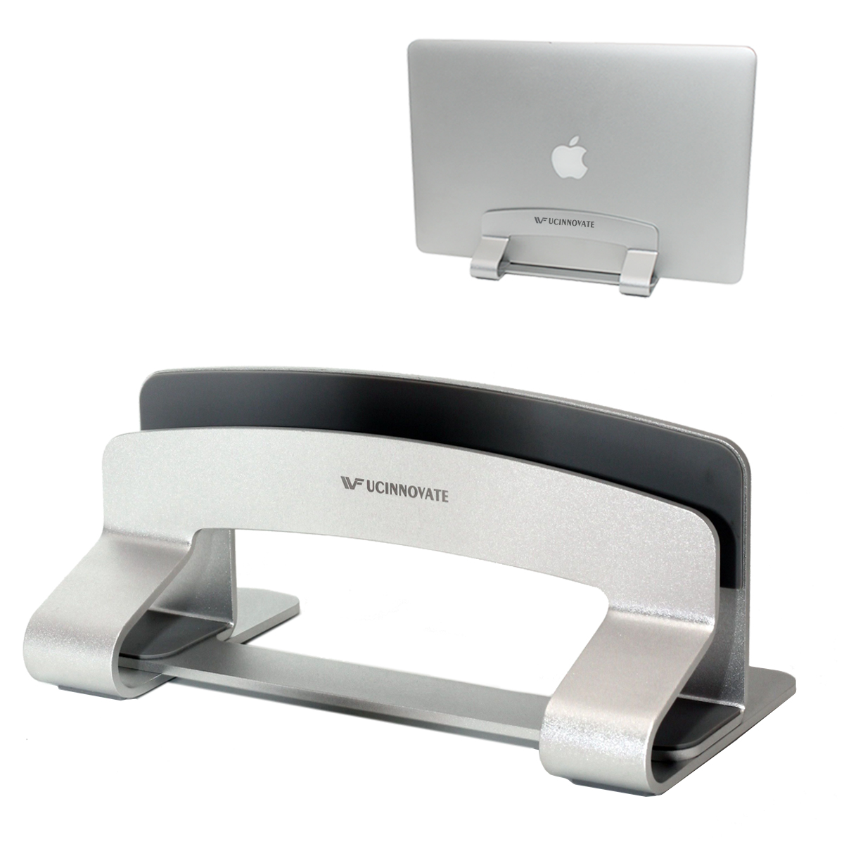 UCINNOVATE Vertical Laptop Stand Holder for Desk, Width Adjustable, for MacBook Notebook Gaming Laptop, Home Office Desk Space Optimize