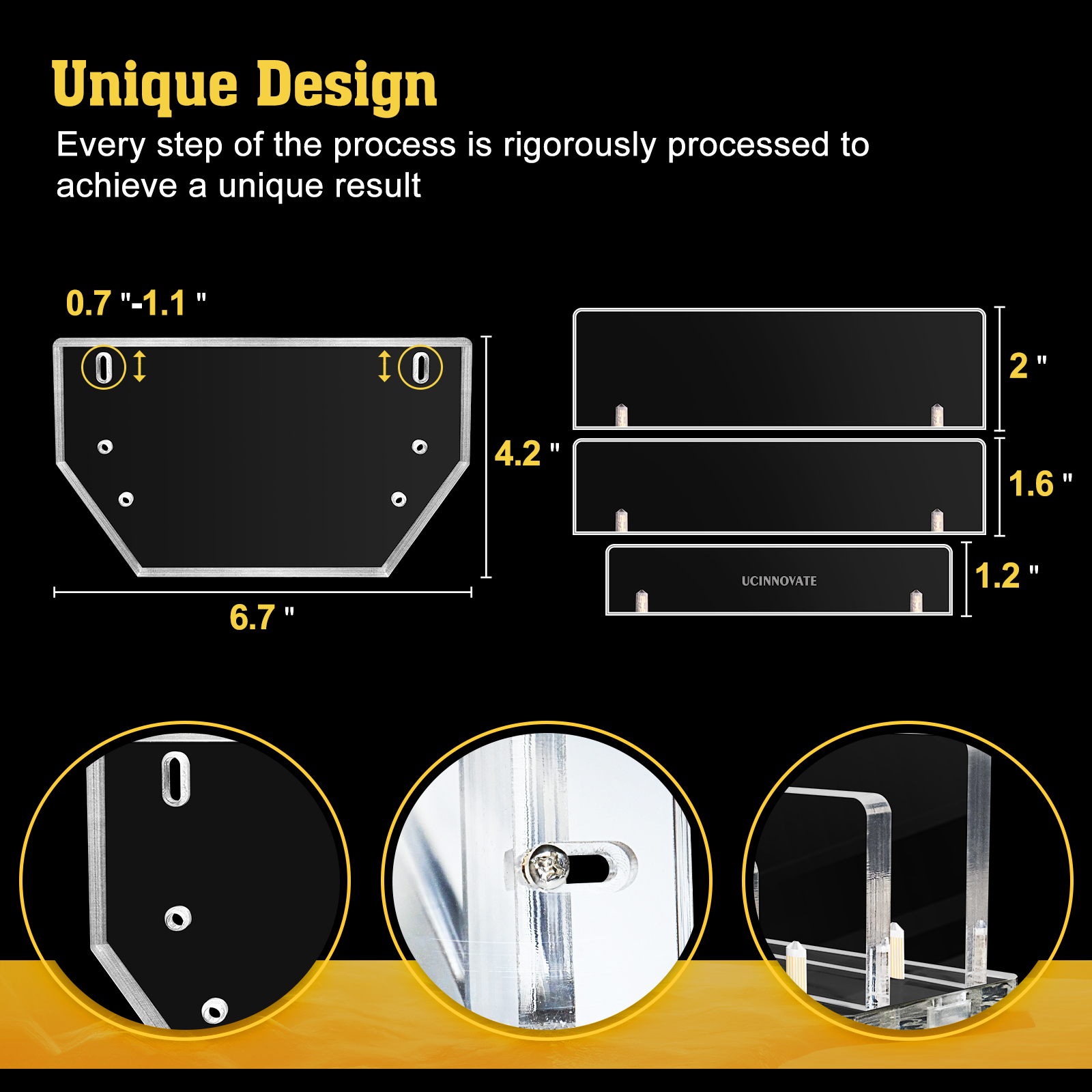UCINNOVATE Vertical Laptop Stand, Acrylic Laptop Holder Desk with Adjustable Dock, Dual Desktop Notebook Stand Fits All MacBook/Surface/Gaming Laptop/iPad/Pro/Chromebook/HP/Dell/Computer/Keyboard