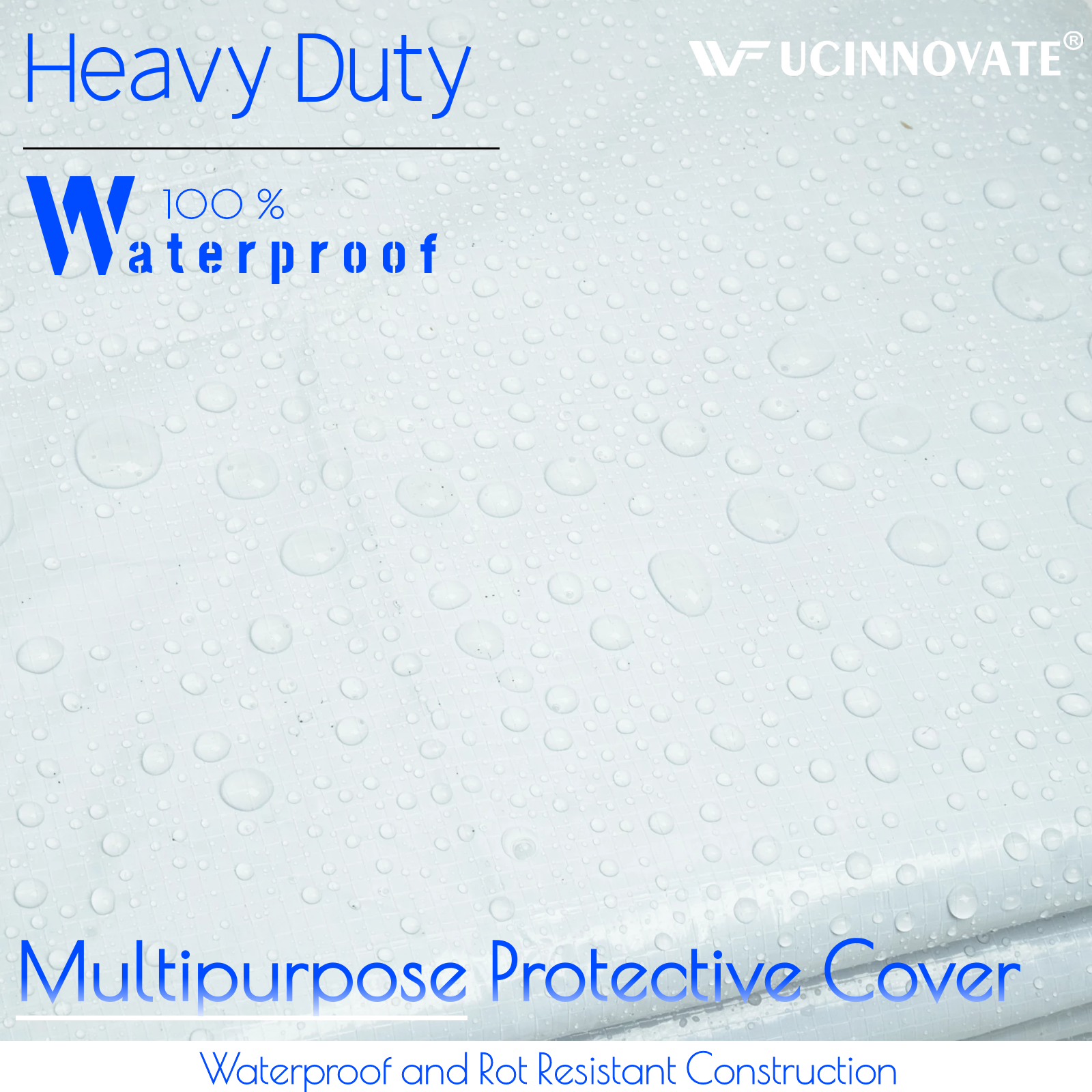 UCINNOVATE 10 x 10 ft Heavy Duty Waterproof Reversible Tarp White / Black Tarp Cover with Grommets