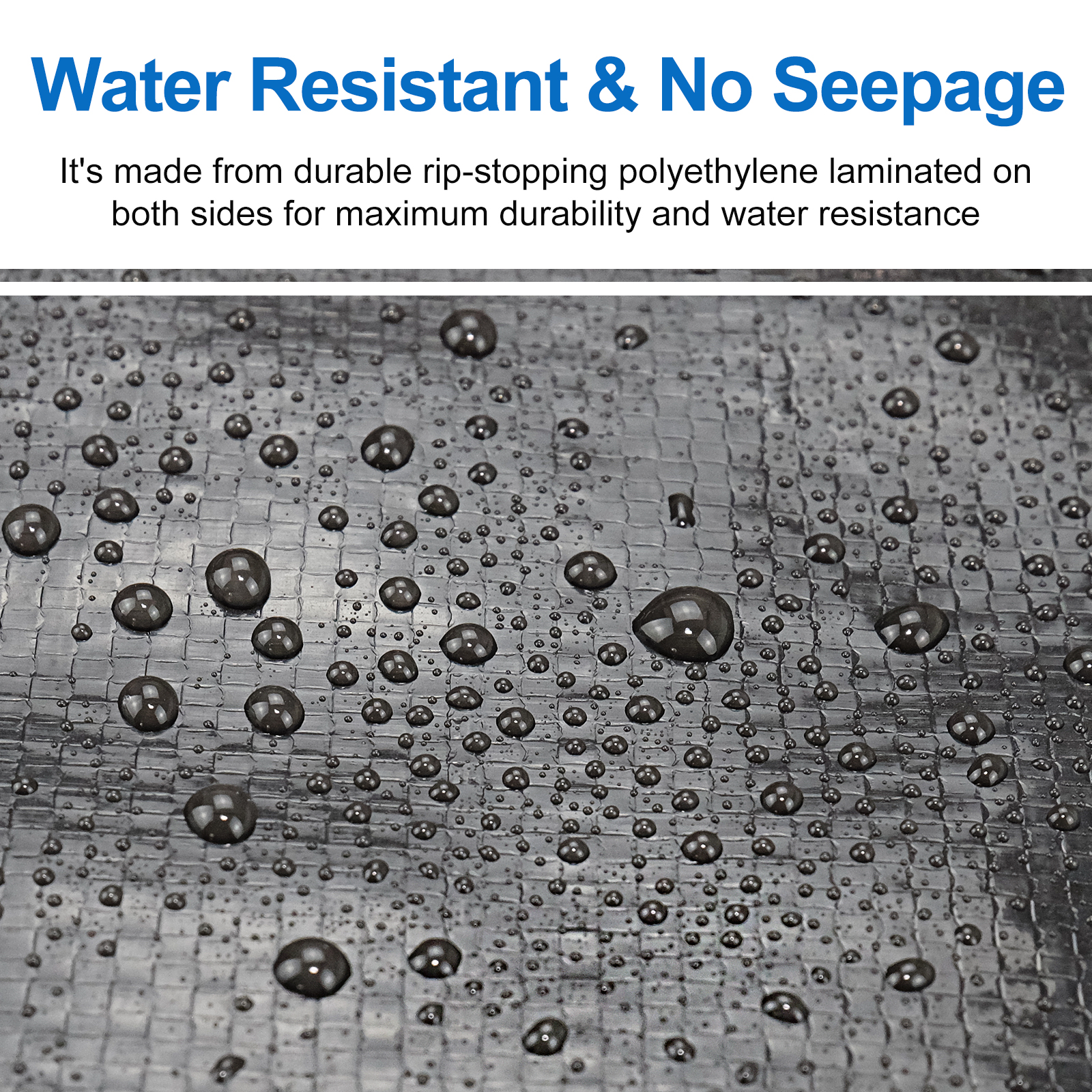 UCINNOVATE Black Plastic Tarp 10ft×13ft Heavy Duty Waterproof Tarpaulin, 14 mil Durable Black Cover Sheet with Grommets for Outdoor, Truck, Cargo, Pool, Storage Shed, Frame, Emergency Roof, Hay-Pile