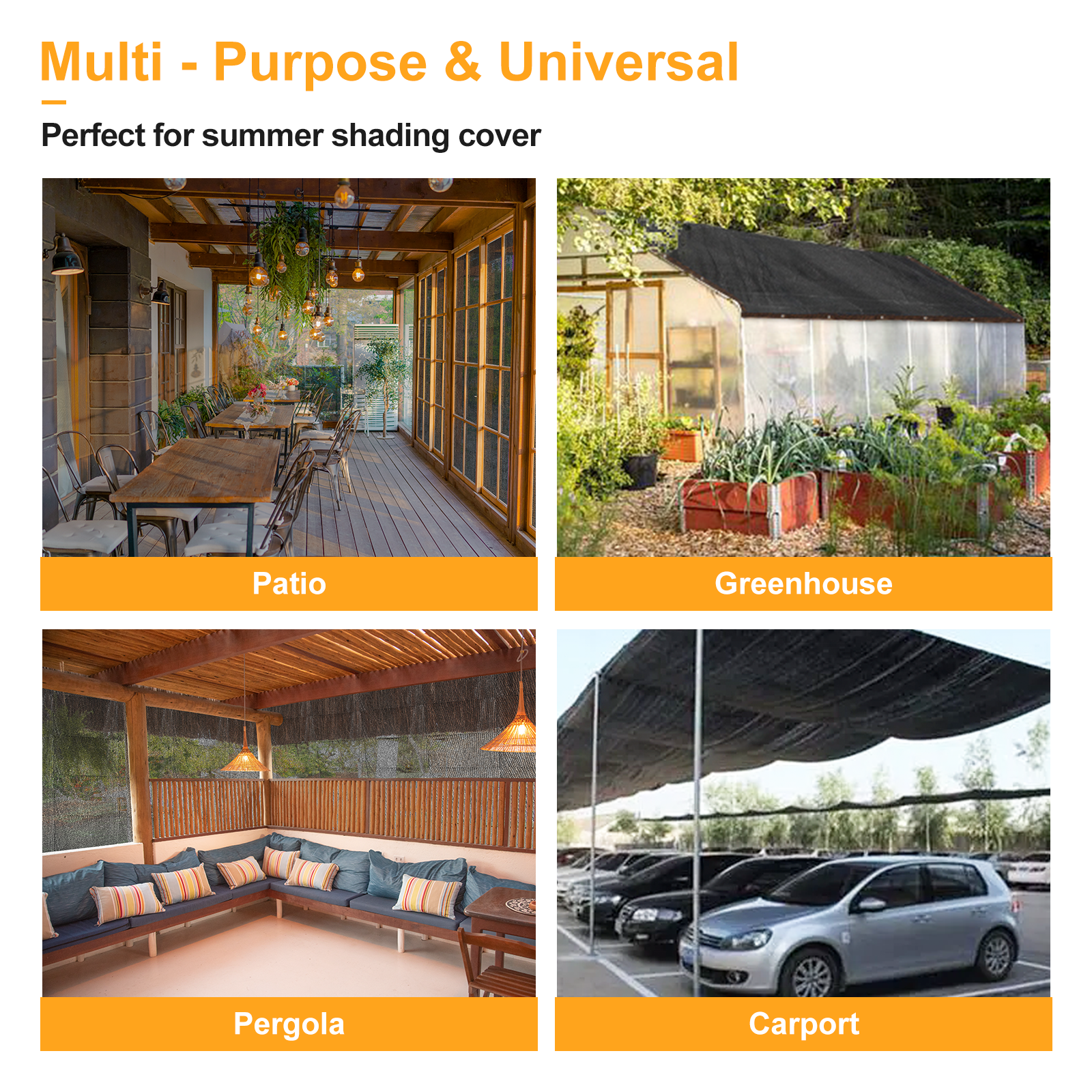 UCINNOVATE Sun Shade Net 90% Sunblock Shade Cloth, 10x13 FT Durable Plant Mesh Shade Fabric UV Resistant Shade Screen with Grommets for Greenhouse Patio Lawn Garden Parking Yard Barn or Dog Kennel