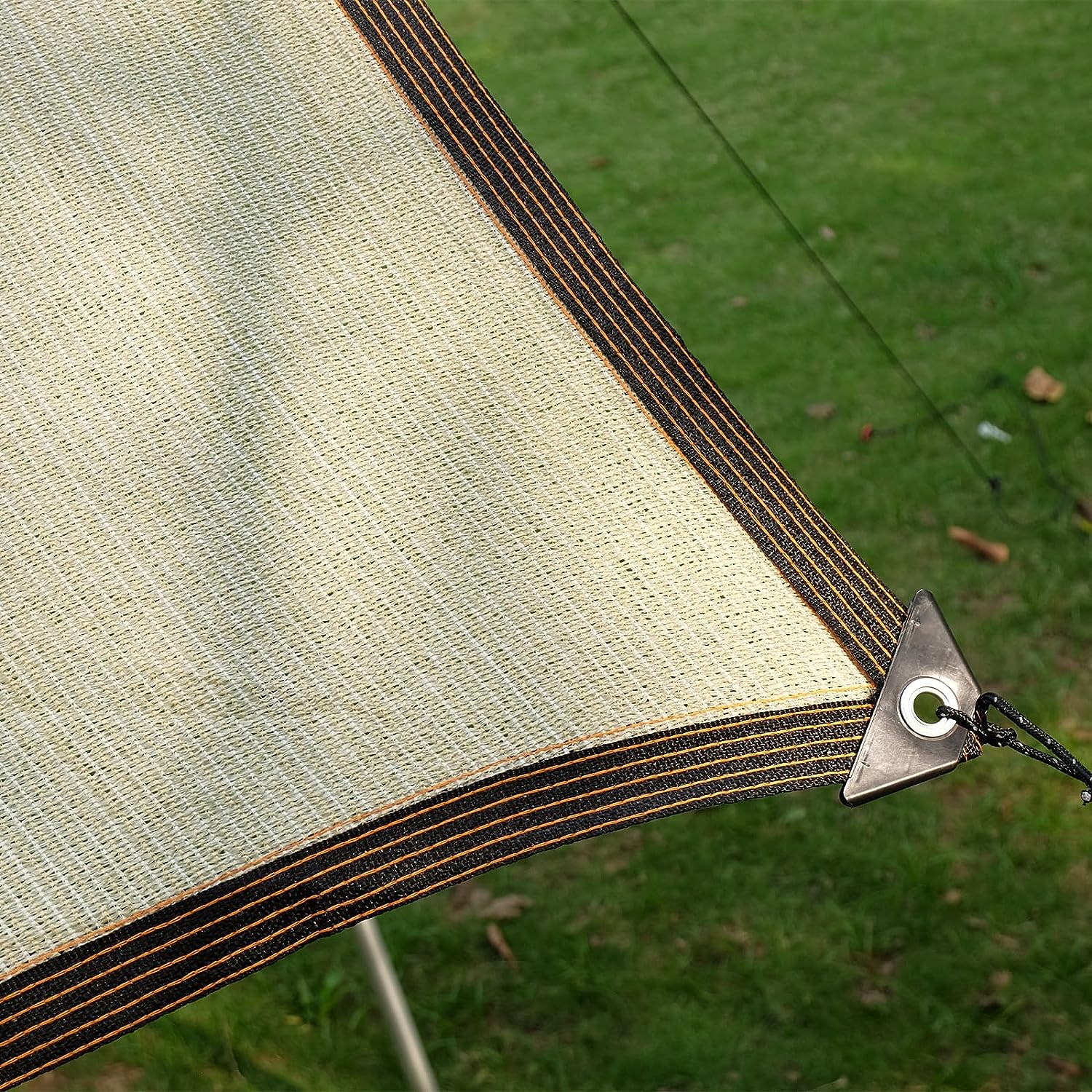 UCINNOVATE 10x10 ft Patio Sunshade Cloth 70% Sunblock Outdoor Shade Cloth, UV Resistant Sun Screen Beige Shade Mesh Tarp Fabric with Grommets for Patio Deck Pergola Backyard Dog Kennel Camper Awning