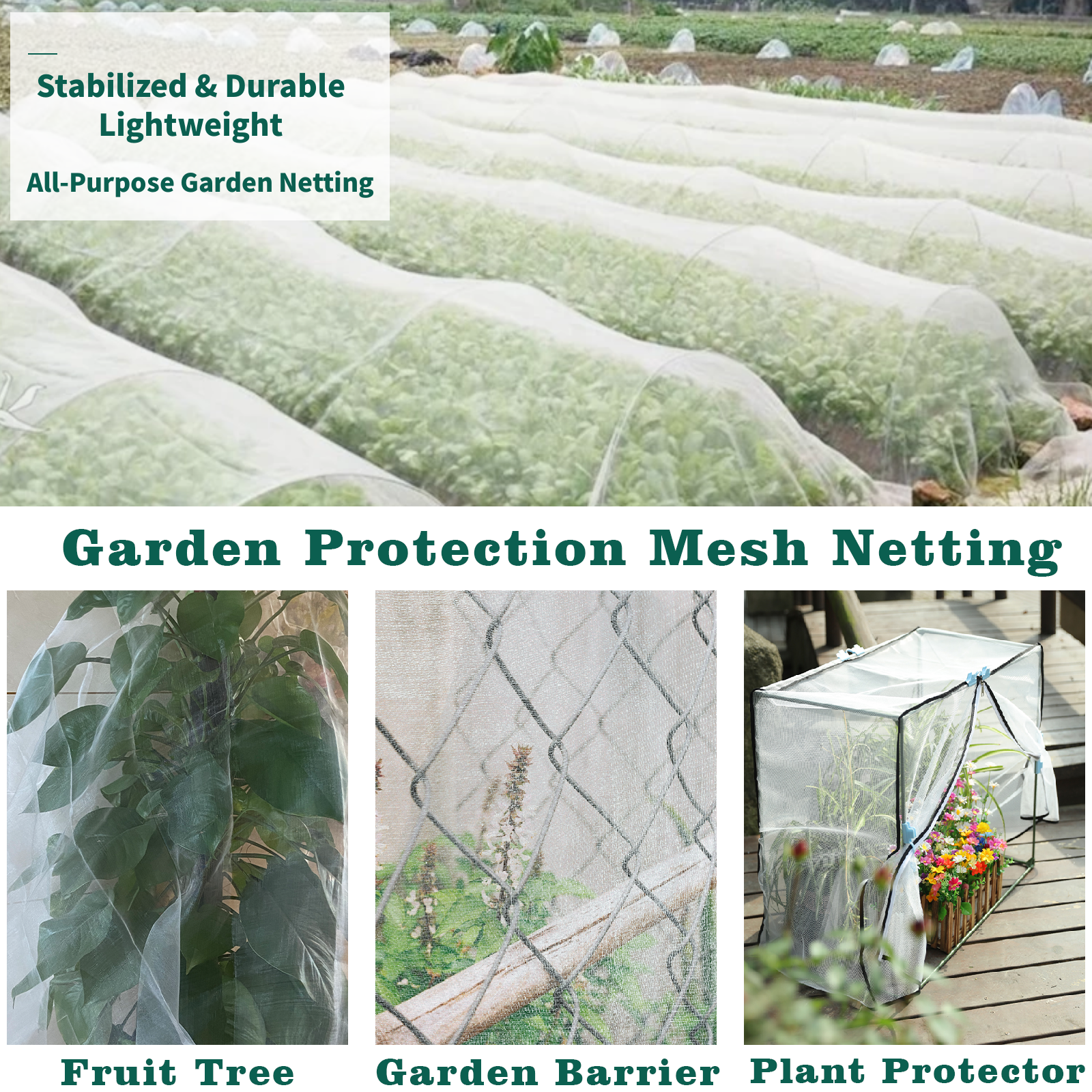 UCINNOVATE 10 x 20 ft Ultra-fine Mesh Netting Pest Insect Barrier Screen Net Plant Protector Cover