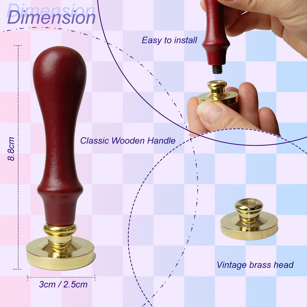 UCINNOVATE Wax Seal Stamp for Christmas Gift, Cards Envelopes, Invitations (Butterfly + Hot Air Balloon)