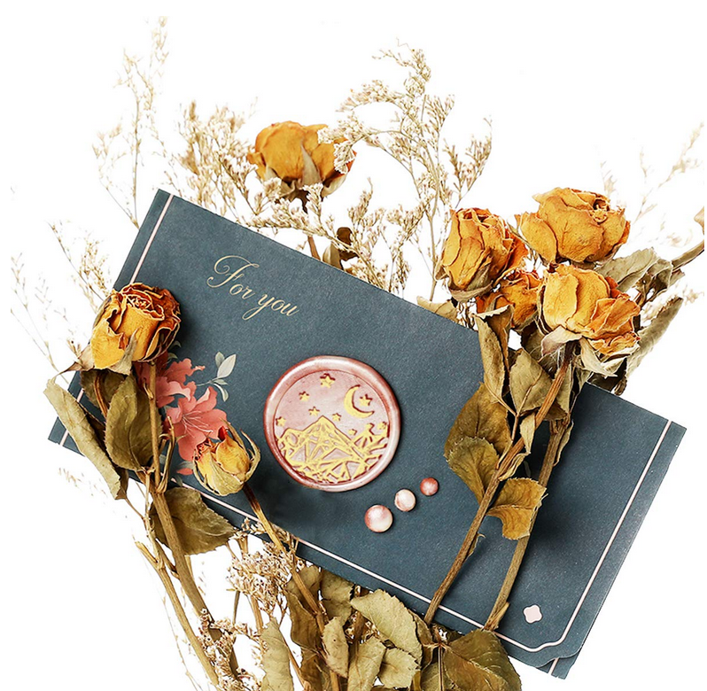 UCINNOVATE 6pcs Wax Seal Stamp Set(Moon and Star Suit) for Gift, Cards Envelopes, Invitations, Wine Packages