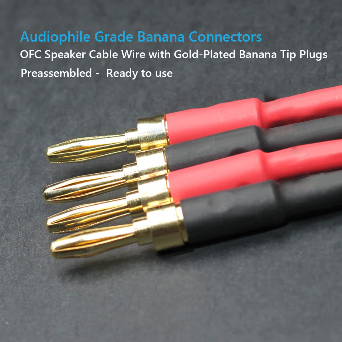 13 AWG Banana Speaker Wire Cable, 3M 2 Pack HiFi Speaker Cable with Go