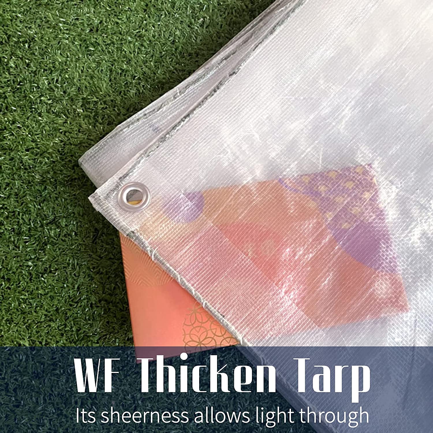 UCINNOVATE 6.5 x 10 ft Thicken Transparent Waterproof Tarpaulin Shed Cloth for Garden Greenhouse