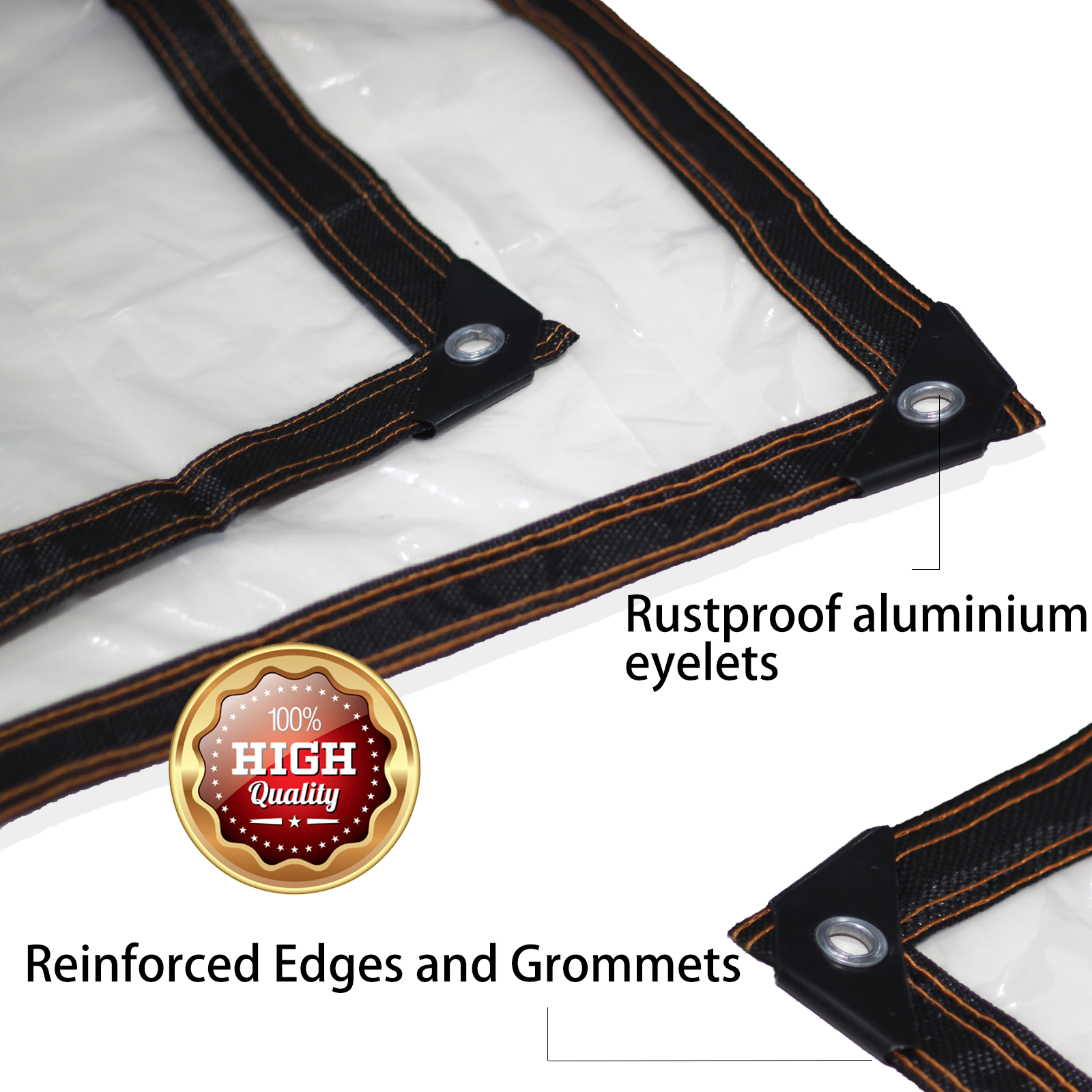 UCINNOVATE 6.5 x 10 ft Clear Plastic Tarps 10mil Clear Tarps Cover with Grommets (2 pack)