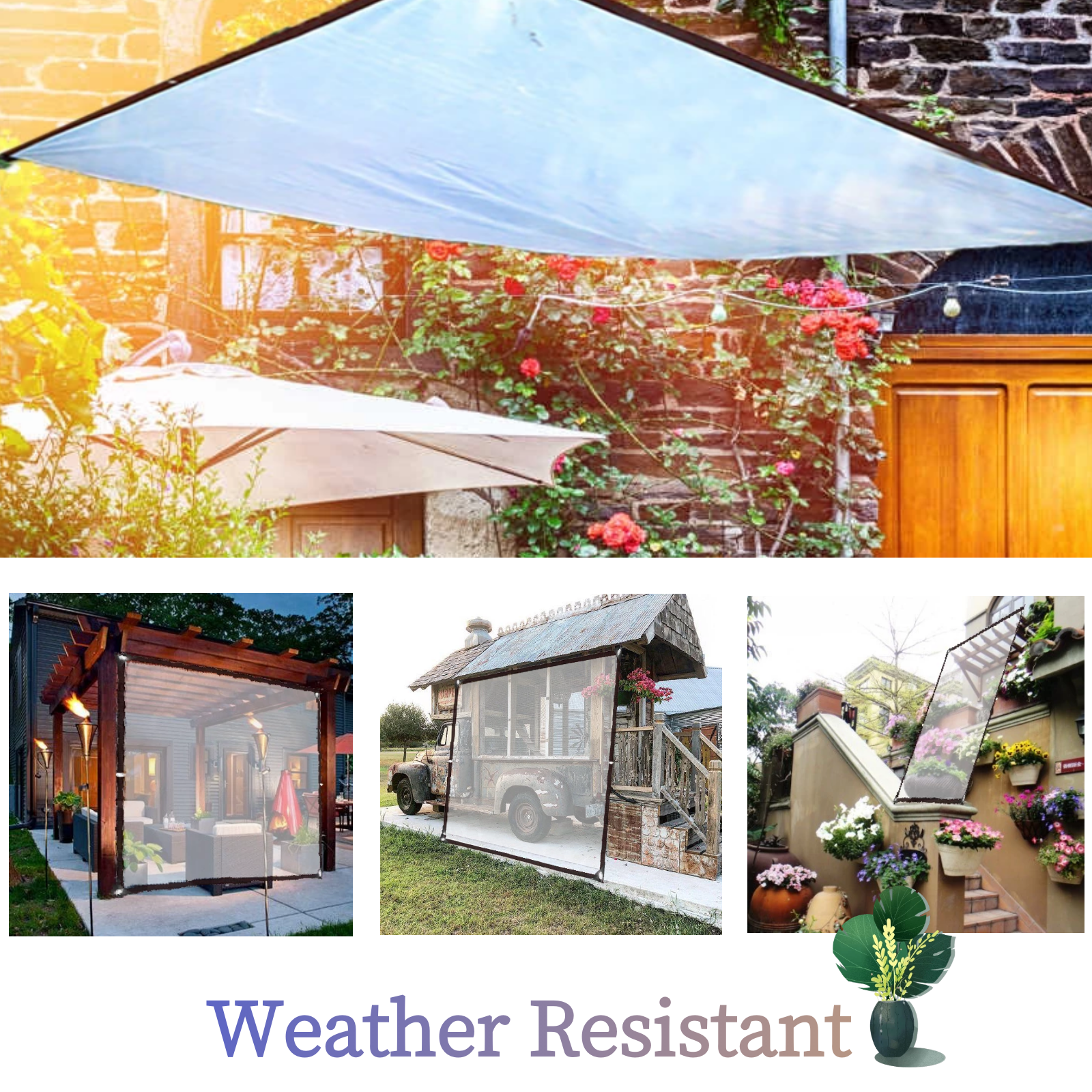 UCINNOVATE 10 x 13 ft Clear Plastic Tarp Cover Dustproof Waterproof Shed Cloth with Grommets