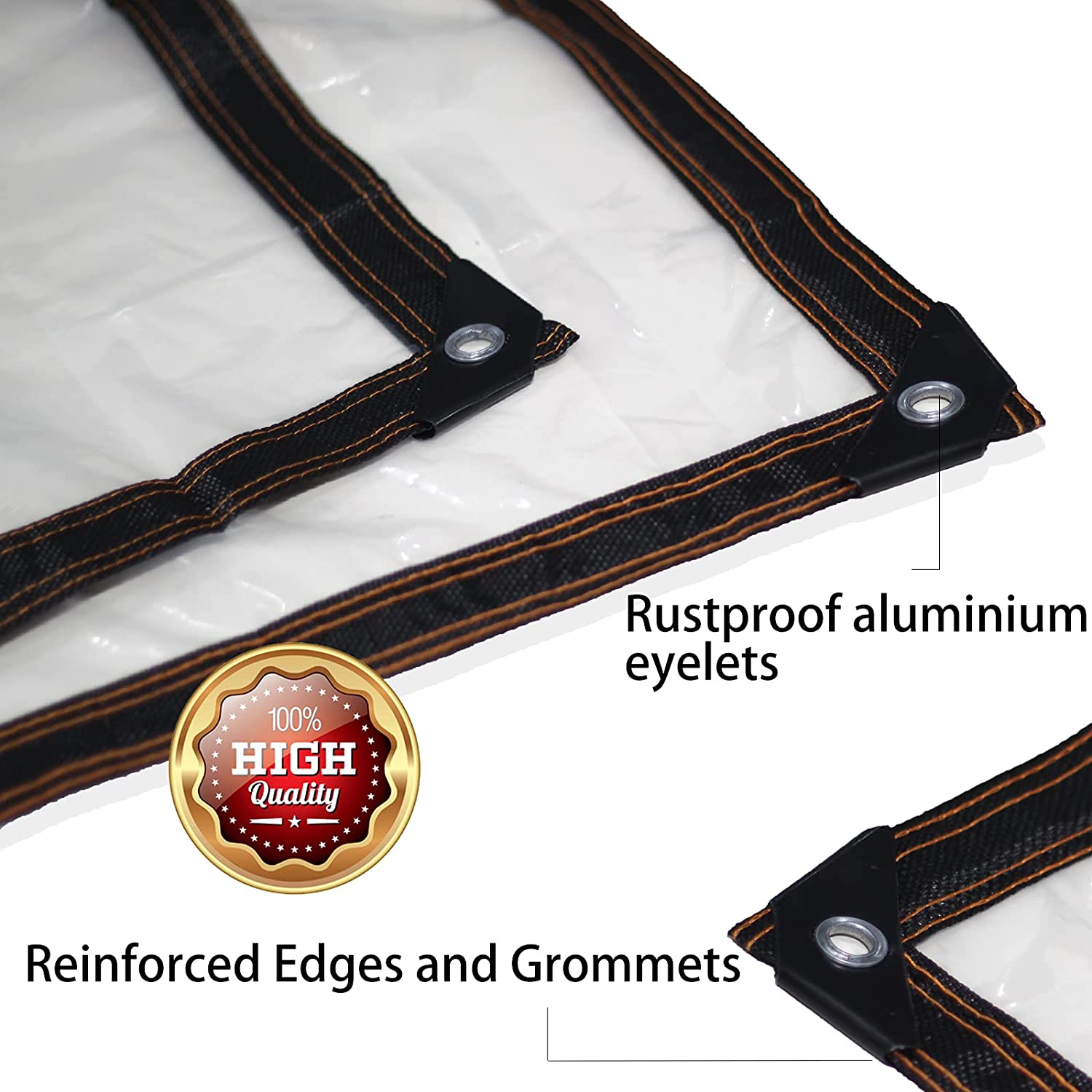 UCINNOVATE 6.5 x 10 ft Clear Plastic Sheeting 10mil Clear Plastic Tarp Waterproof with Grommets