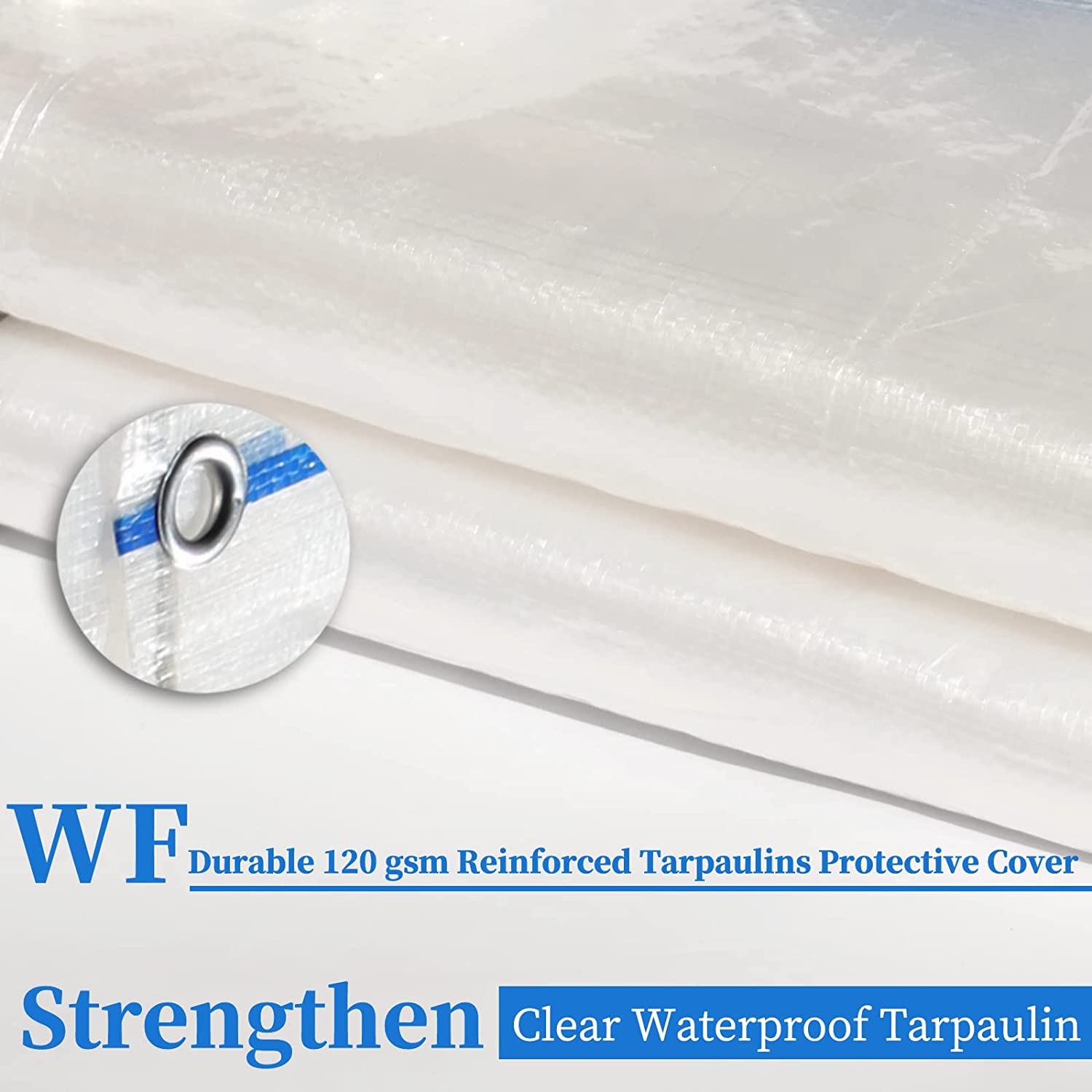 UCINNOVATE 6.5 x 10 ft Heavy Duty Translucent Tarp with Grommet Wind Block Waterproof Anti-Tear Tarp