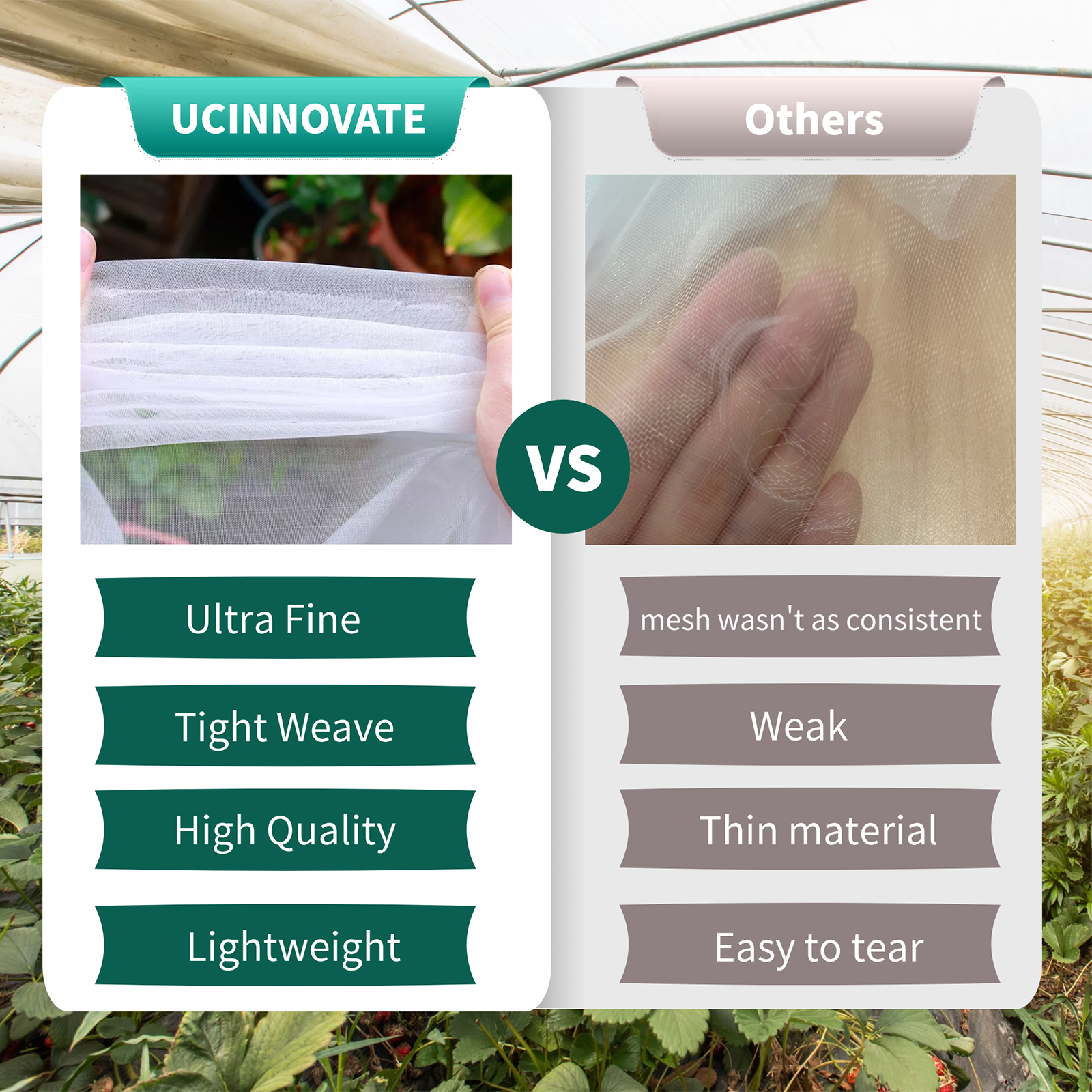 UCINNOVATE 10 x 20 ft Ultra-fine Mesh Netting Pest Insect Barrier Screen Net Plant Protector Cover