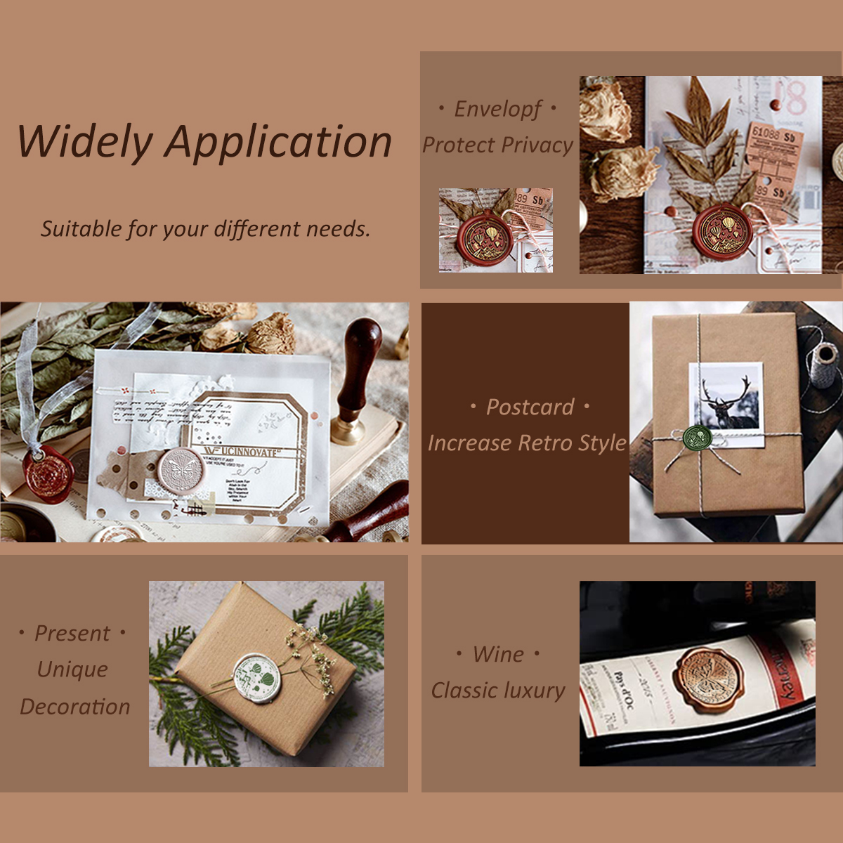 UCINNOVATE Wax Seal Stamp for Christmas Gift, Cards Envelopes, Invitations (Butterfly + Hot Air Balloon)