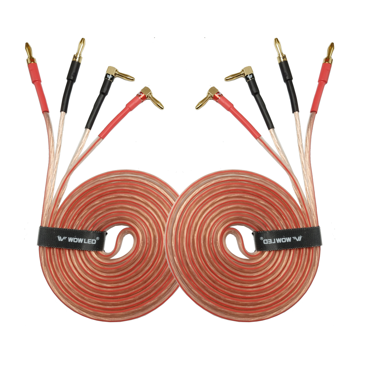 2 Pack 14 AWG Speaker Wire with Banana Plugs,3m HiFi OFC Speaker Cable