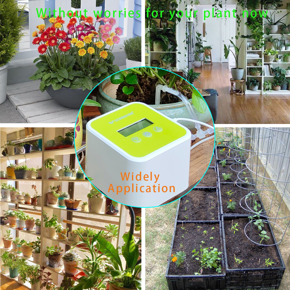 Automatic Drip Irrigation Kit, Indoor Greenhouse Potted Plant Self Watering System with DIY Programmable Timer