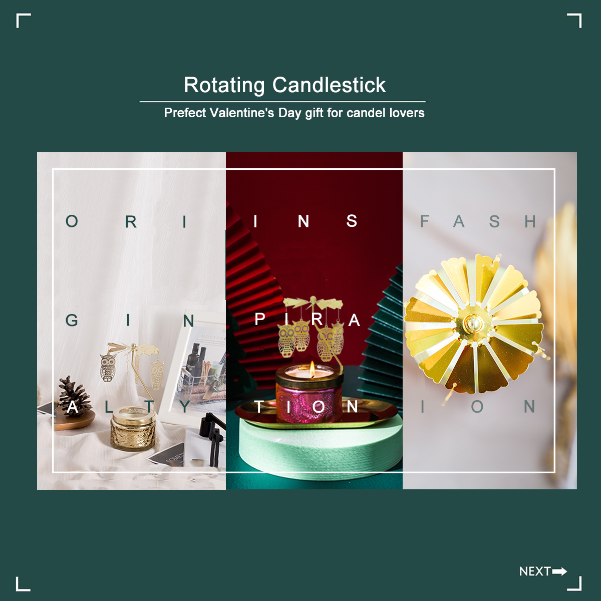 UCINNOVATE Candle Holder, Rotary Tea Light Candlestick Holders, Rotation Carousel Home Party Decor Gift (Owl)