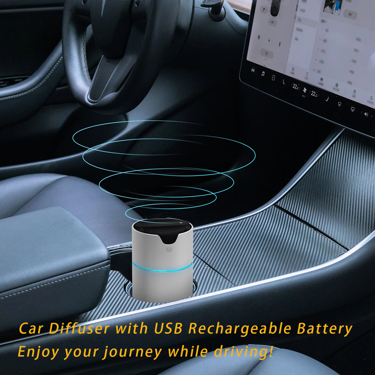 Essential Oil Diffusers for Small Space, Portable Car Home Office Waterless Cordless Diffuser, USB Rechargeable Aromatherapy Scent Diffuser Without Mist, Waterless Fragrance Oil Diffuser for Car