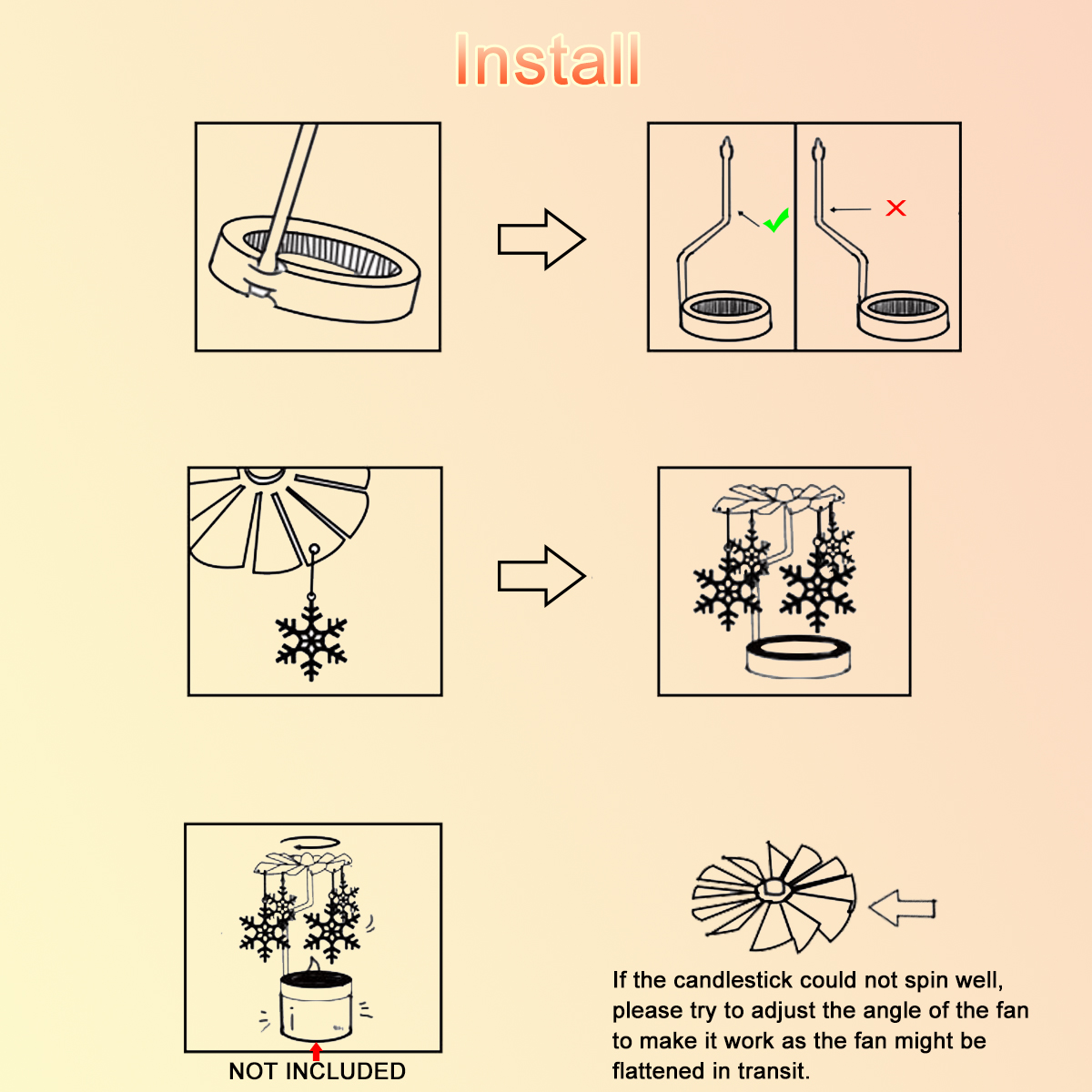 UCINNOVATE Candle Holder, Fairy Rotary Tea Light Candlestick Holders, Rotation Carousel Home Party Decor Gift