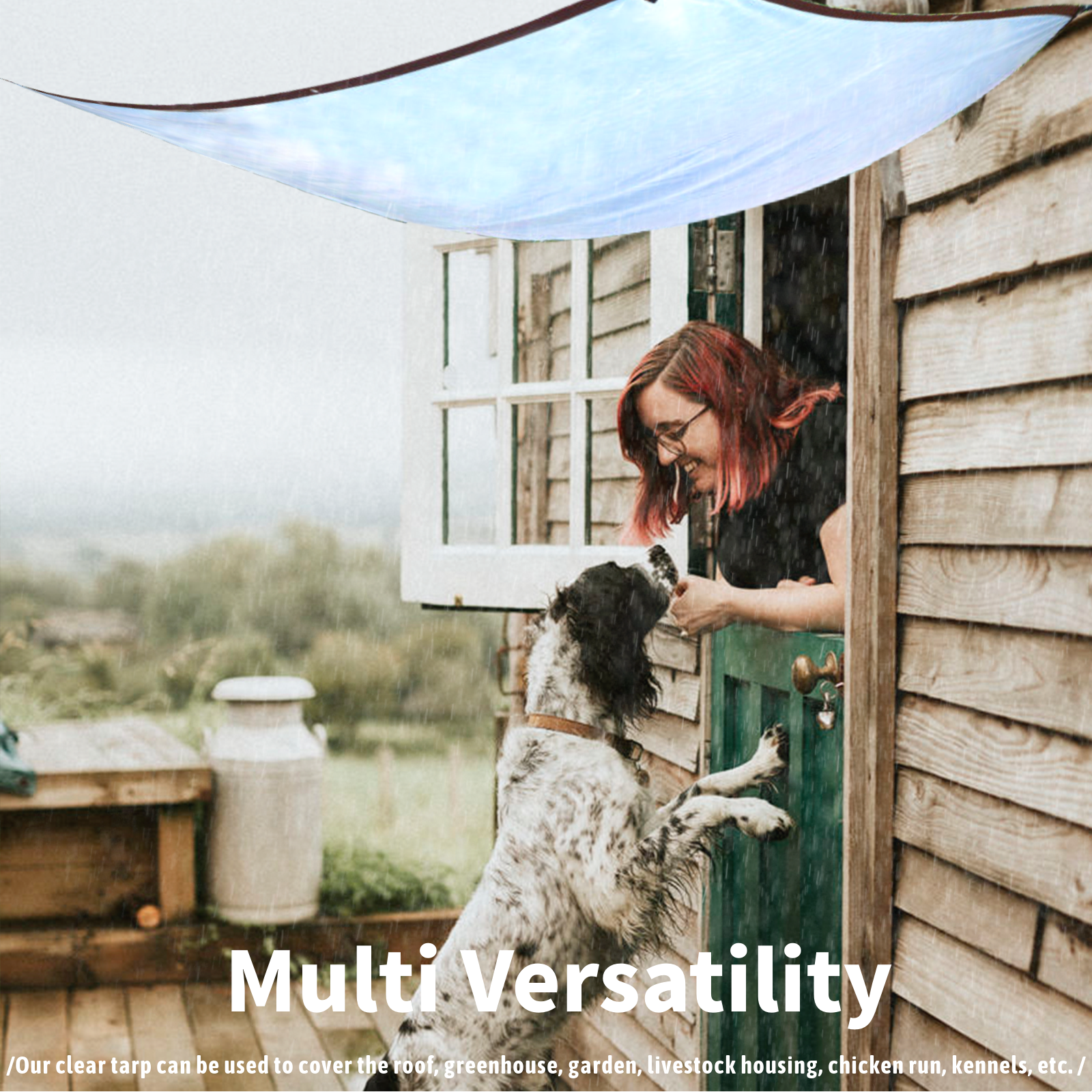 UCINNOVATE 6.5 x 10 ft Clear Plastic Tarps 10mil Clear Tarps Cover with Grommets (2 pack)