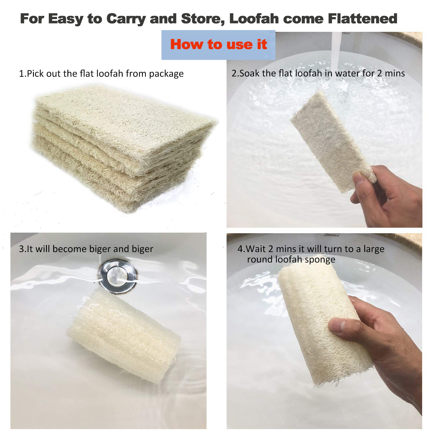 Natural loofah shower, Loofah Sponge, Exfoliating Luffa Bath Sponge Body Wash for Removing Dead Skin