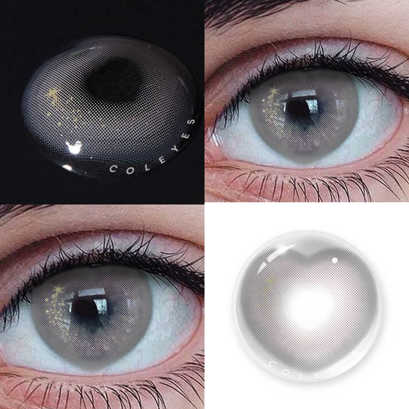 Coleyes Heart LightGrey Yearly Prescription Colored Contacts
